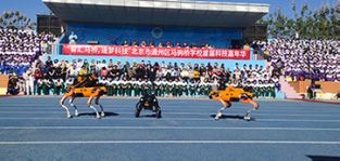 凌天攜帶四足機器狗、偵檢無人機等高精尖裝備走進校園，助力北京通州市馬駒橋?qū)W校首屆科技嘉年華